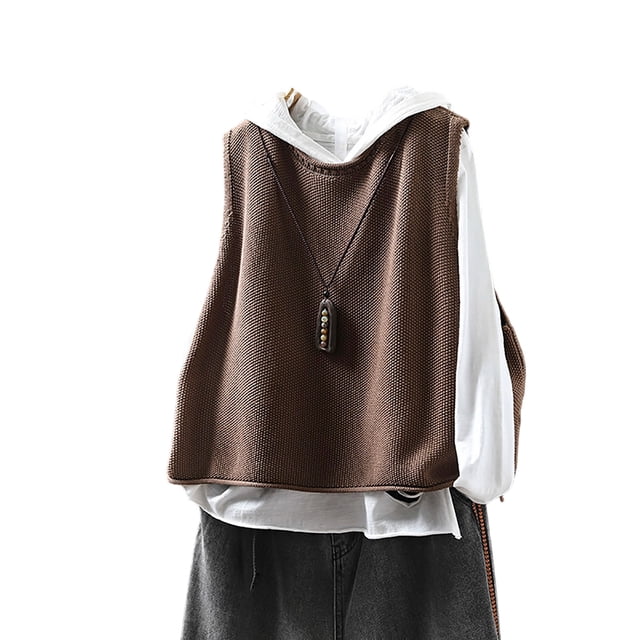 RXMEKW White Coat Women, Solid-Color Knitted Loose Versatile Coat