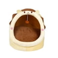 thumbnail image 2 of Nido para gatos de dibujos animados, casa para mascotas, suave, cómoda, bonita y cálida con pelota de juego, acogedora tienda para mascotas, cama para , Amarillo S, 2 of 10
