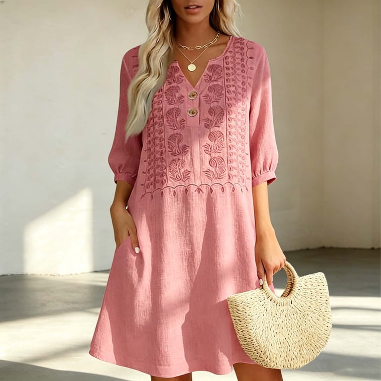 pink boho midi dress Peacock Primrose Boho Midi Dress | Peachy Rose Pink