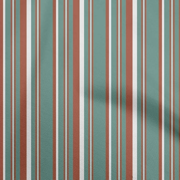 oneOone Rayon Dusty Teal Green Fabric Stripes Diy Clothing Quilting Fabric Print Fabric By Yard 56 Inch Wide-GG