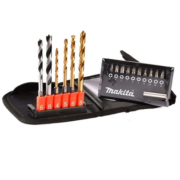 Juego de Brocas y Puntas Hex 17 Pzs Metal y Concreto Makita D-31762