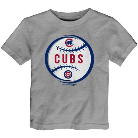Mlb Circle - Toddler Heathered Gray Chicago Cubs Circle Logo T-Shirt