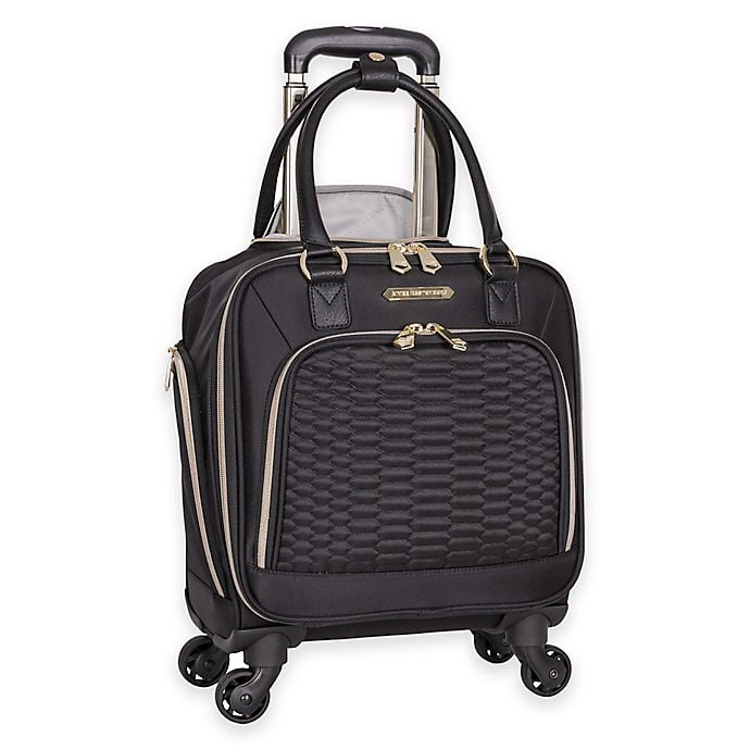 Aimee Kestenberg Womens Florence 20 Softside Expandable 8-Wheel Carry-On Suitcase Black 