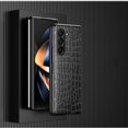 thumbnail image 1 of SaniMore for Samsung Galaxy Z Fold 4 (7.6" 2022) Case, PU Leather Crocodile Skin + Shockproof PC Backplane, Tough Rugged Anti-drop Slim Lightweight Wear-resistant Durable Fold Cover, Black, 1 of 8