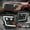 Black/Clear, variant on Nuvision for 16-24 Nissan Titan/Titan XD Dual Projector LED Headlights W/ DRL Tube Black