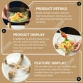 thumbnail image 2 of Glass Salad Bowl Transparent Heatproof Fruit Storage Bowl with Wooden Base, 2 of 6