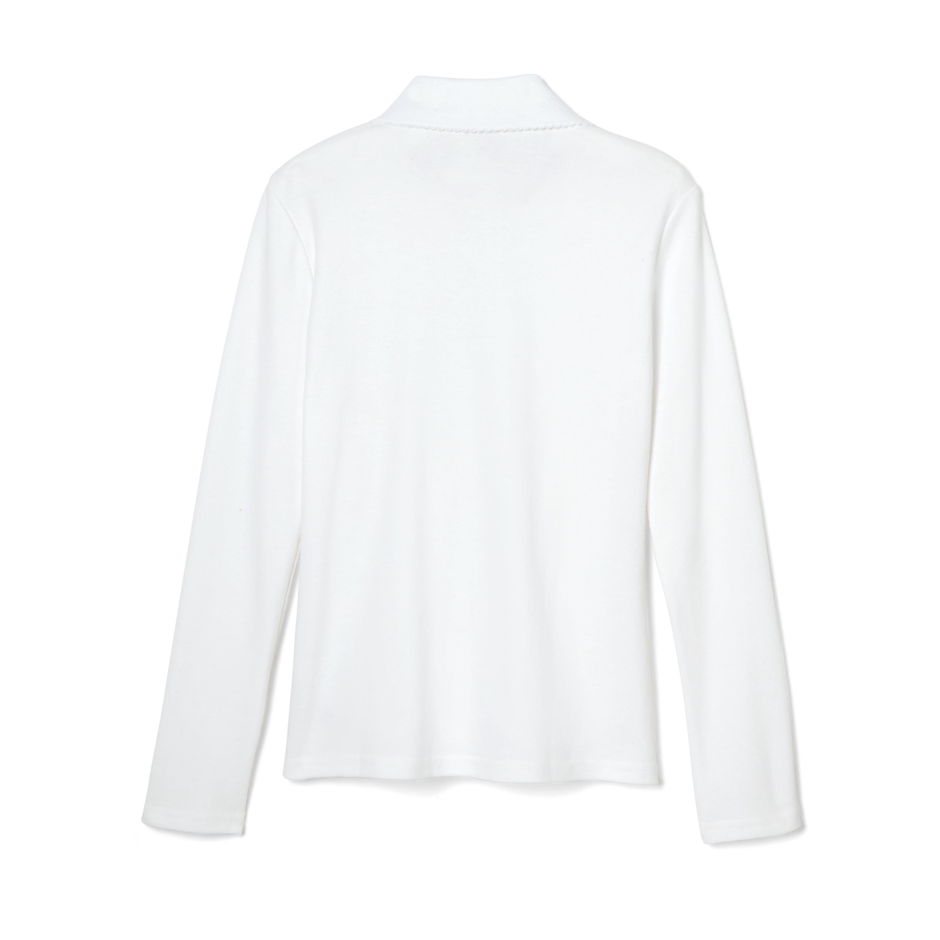 Letroyes ルトロワ 長袖ポロシャツ ホワイト フランス製 コットン100 French Toast Girls School Uniform Long Sleeve Picot Collar