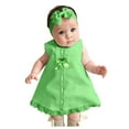 thumbnail image 2 of Loyisvidion Baby Girls Dress Newborn Baby Girl Sleeveless Casual Maxi Bow Dress+Headband Set Outfit,Green 12-18 Months, 2 of 9