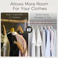 thumbnail image 2 of Sleek Pick Premium Velvet Hangers, Ivory, 60 Pack,9.2” x 17.4” Non-Slip Felt Hangers, Heavy Duty Ultra Slim Clothes Hangers, Space-Saving Pants Hangers, Rotatable Rose Gold Hooks, Contoured & Notched, 2 of 8