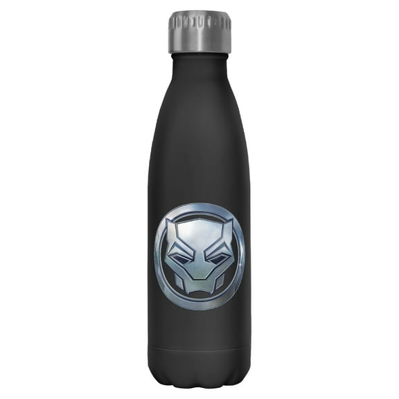 Black Panther: Wakanda Forever Vibranium Panther Logo Stainless Steel Water Bottle Black 17 oz.