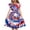 Blue-12, variant on Odeerbi Kids Teen Girls Independence Day A-Line Ruffled Dress Summer Patriotic Star Stripe Round Neck Casual Dress with Pockets