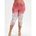 thumbnail image 3 of LilyLLL Womens Denim Jeans Capri Pants High Waist Casual Plus Size Leggings, 3 of 5
