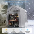 thumbnail image 3 of Erommy 6x8 FT Outdoor Storage Shed, All-Weather Portable Shed with Rolled up Zipper Door for Motorcycles,Bikes and Garden Tools, 3 of 10