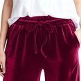 thumbnail image 6 of Women Velour Pants Soft Velvet Sweatpants Straight Leg Athletic Joggers Casual Lounge Pajama Pants with Pockets, 6 of 9