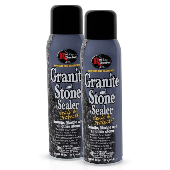 Rock Doctor Granite Sealer for Marble, Stone, and Tile Countertops, Streak-Free Finish with Stain Resistant Moisture Protection, Interior and Exterior Use, Pack of 2