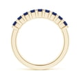 thumbnail image 2 of ANGARA Natural Square 1.08 ct Blue Sapphire Semi Eternity Wedding Ring in 14K Yellow Gold for Women (Size-2.6mm) | September Birthstone, Anniversary, Jewelry Gift for Women | Natural Sapphire Ring, 2 of 9