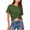 *1-Army Green, variant on Women's Y2K Twist Front Crop Top,Ladies Short Sleeve Stretchy T-Shirt,Summer Slim Fit Daily Streetwear Tee for Women,Navy,S-3XL