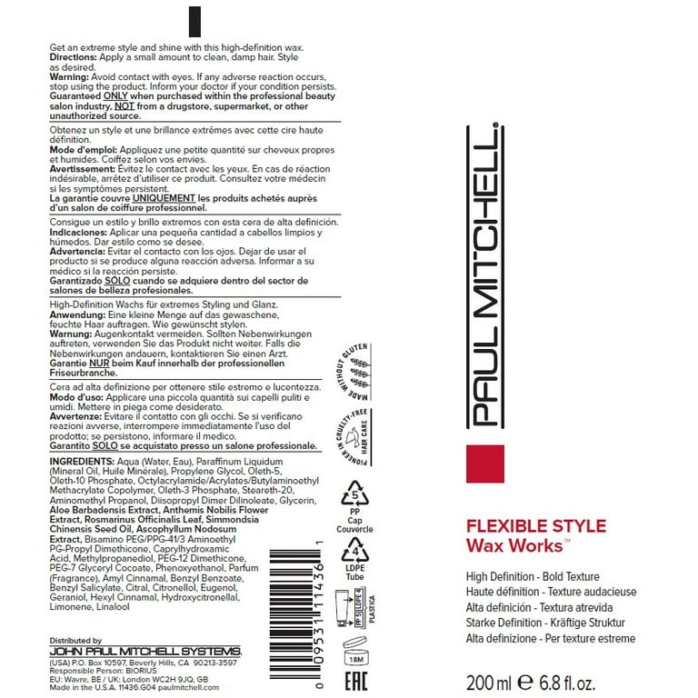 Paul Mitchell Wax Works 6.8 oz - High Definition Hair Gel