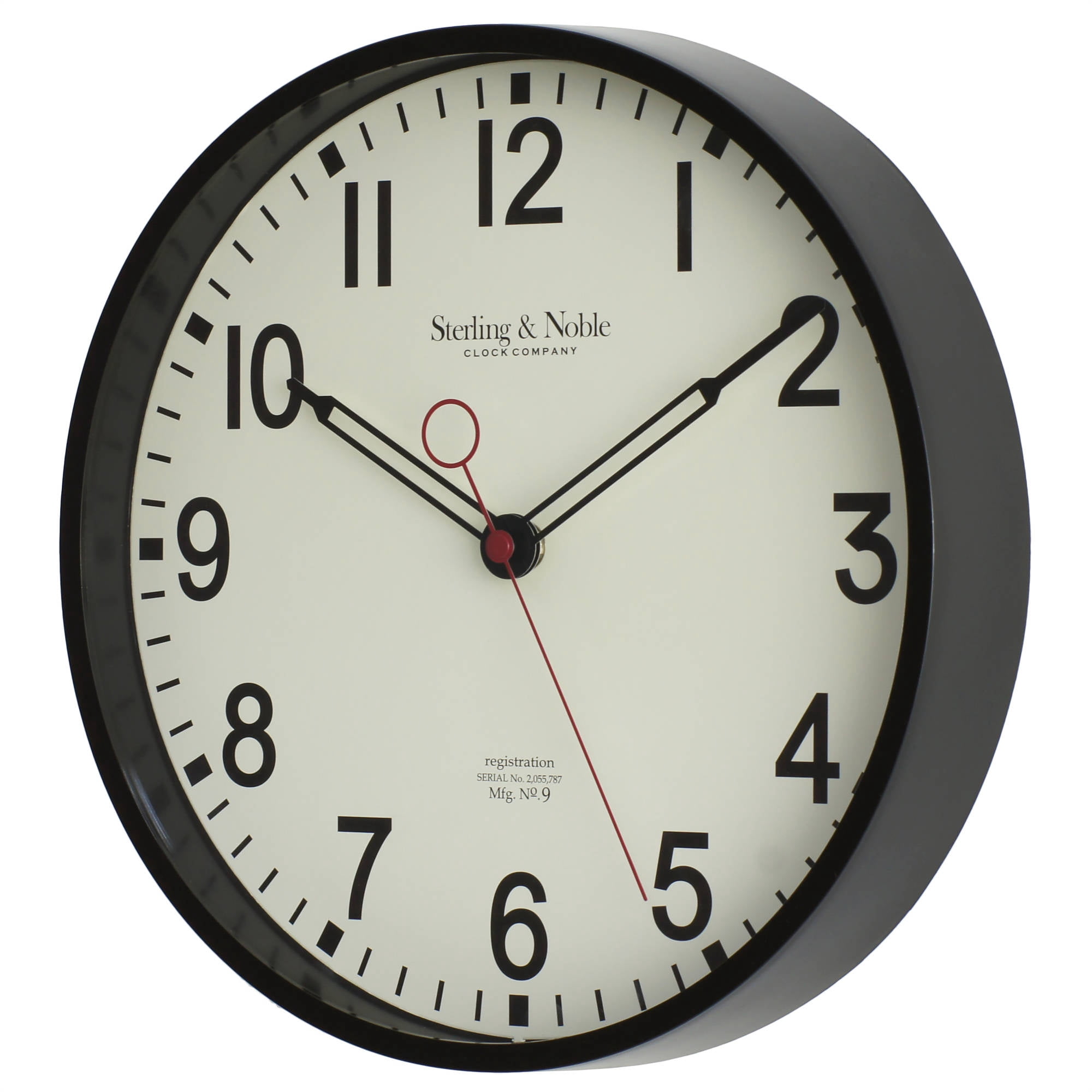Mainstays 11 5 Open Hands Wall Clock Black Walmart