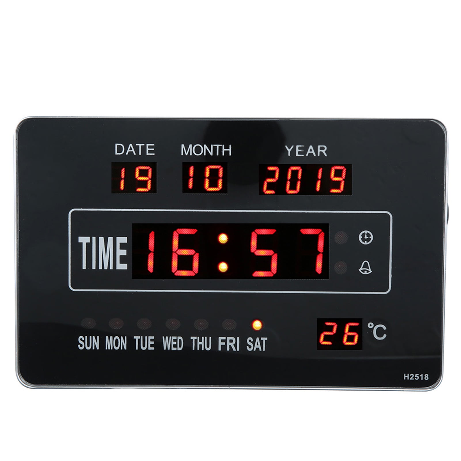 Fyydes LED Digital Calendar Day Alarm Clock, Date Display