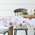 thumbnail image 3 of PiccoCasa Square Vinyl Nine-petals Flower Print Tablecloth Red 35" x 35", 3 of 7