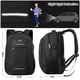 thumbnail image 5 of Mochila BIKROD para hombre y mujer, escuela, viajes universitarios, color negro, 5 of 7