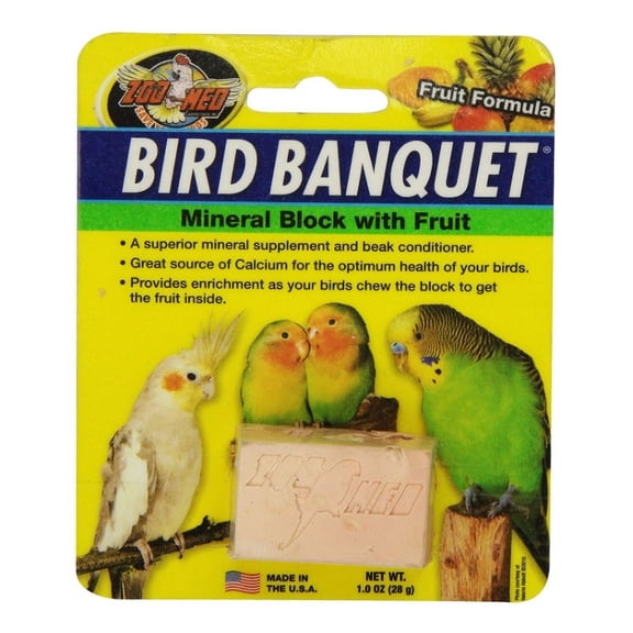 Zoo Med Bird Banquet Mineral Block with Fruit [Food & Treats] 1 count