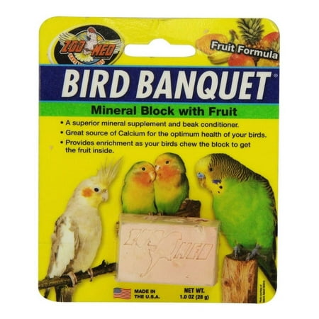 Zoo Med Bird Banquet Mineral Block with Fruit [Food & Treats] 1 count
