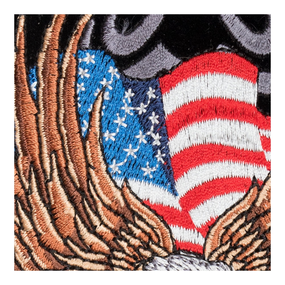 Proud & Free Patriotic American Eagle Patch, Large Size.