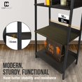 thumbnail image 6 of HarmonyStrings 4/5 Tier Ladder Bookshelf,  Free Standing Shelf, Bookcase Shelf Storage Rack Organizer, Industrial Book Shelves for Home Office, Living Room, Kitchen, Wooden Shelves-Black 4-Tier, 6 of 9