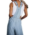 thumbnail image 5 of Women's Loose Denim Bib Overalls Long Jumpsuit Adjustable Strap Wide Leg Jeans Pants with Pocket, 5 of 6
