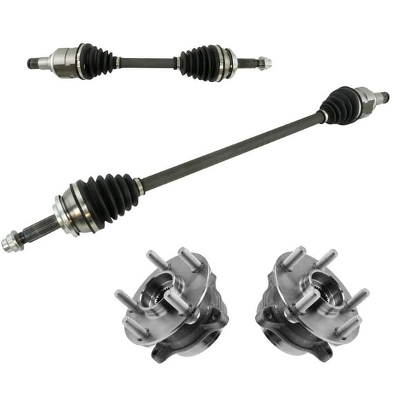 TRQ Front CV Axle Shafts & Wheel Hub Bearing Assemblies Set of 4 for Prius CSA70786
