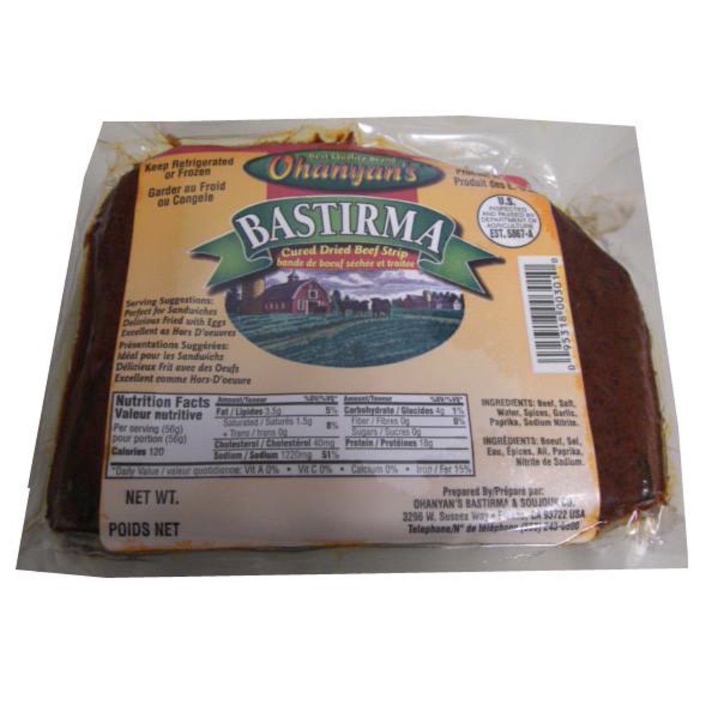 BastirmaCured dried beef, WHOLE, approx. 0.90 lbs