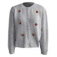 thumbnail image 5 of iHPH7 Women's Outerwear Fall Fashion Cute Cardigans for Women Womens Fall Clothing Casual Outerwear Long Sleeve Sweaters for Women Going Out Tops for Women Gray S, 5 of 9