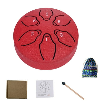 

Deals!! Handcrafted Rain Drum For Garden Outside Mini Tongue Drum Rain Chime For Sound Bath Nature Musical Box Unique Design Red