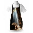 thumbnail image 4 of Nature Apron, Sunbeams to a Natural Cave into a Hole Rock Formations Outdoorsy Hiking Photo, Unisex Kitchen Bib with Adjustable Neck for Cooking Gardening, Adult Size, Brown and Beige, by Ambesonne, 4 of 4