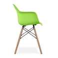 thumbnail image 4 of Aron Living Pyramid 17.5" Plastic and Beech Wood Armchairs in Green (Set of 4), 4 of 6