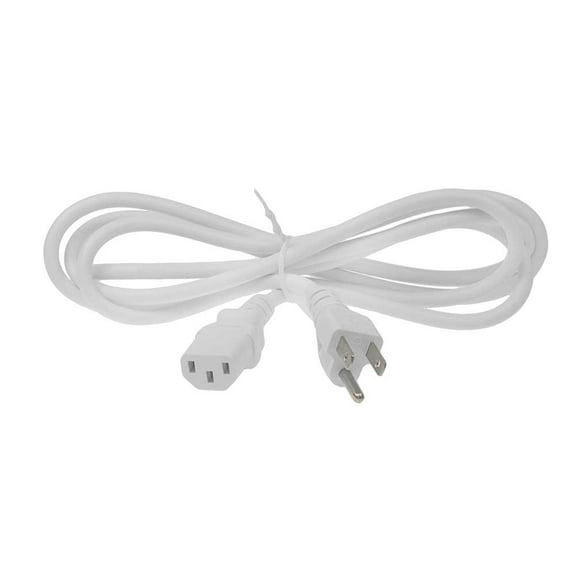 SF Cable NEMA 5-15P to C13 Standard Power Cord, 6 feet - 18 AWG - White