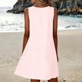 thumbnail image 5 of QUNYINEY Casual Sundresses for Women Sleeveless A Line Striped Midi Tank Dress Beach Loose Fit Crew Neck with Pockets Dresses, 5 of 8