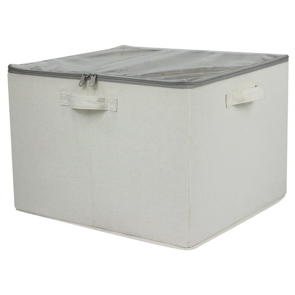 Mainstays Canvas Shoe Organizer Bin, Natural, 16 Pair