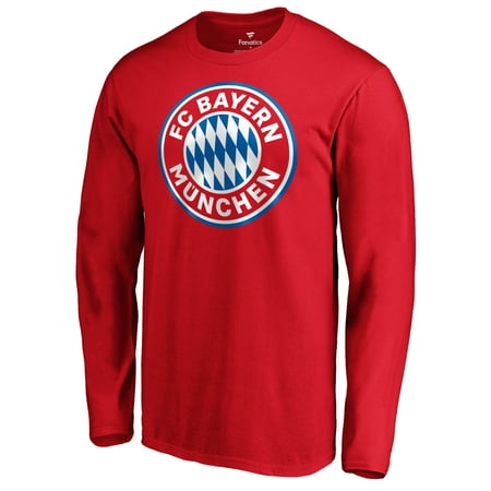Men's Fanatics Branded Red Bayern Munich Official Logo Long Sleeve T-Shirt