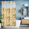 thumbnail image 6 of Easter Rabbits No Hooks Shower Curtain with Snap-in Liner Spring Watercolor Floral Bunny Yellow Background Shower Curtains for Bathroom, Waterproof, Easy Install, Washable 54"x78", 6 of 9