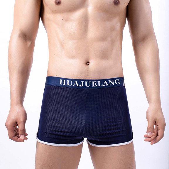 Lilgiuy Men's Boxer Three Points Shorts Mesh Charming Breathable Panties Short Leg Health Underpants