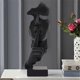 thumbnail image 5 of Silence is Gold Thinker Statue Abstract Art Resin Figurine Black, 5 of 5