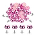 thumbnail image 1 of 50Pcs Dome Studs, 10mm Plastic Round Mushroom Flat Back Rivets, Purple, 1 of 6