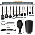 thumbnail image 2 of Vesteel 15 Piece Kitchen Utensils Set, Silicone Cooking Utensils with Holder, Non-Stick Cookware Friendly & Heat Resistant - Black, 2 of 7