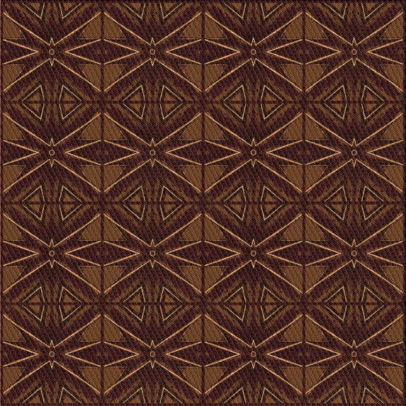 Ahgly Company Machine Washable Indoor Square Transitional Mahogany Brown Area Rugs, 5' Square