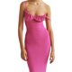 thumbnail image 4 of TRKIYQC Vestido Largo Envuelto para Mujer, Vestido Rosa Sin Mangas con Hombros Descubiertos Club Casual Fiesta Primavera Verano TRKIYQC moda, 4 of 9