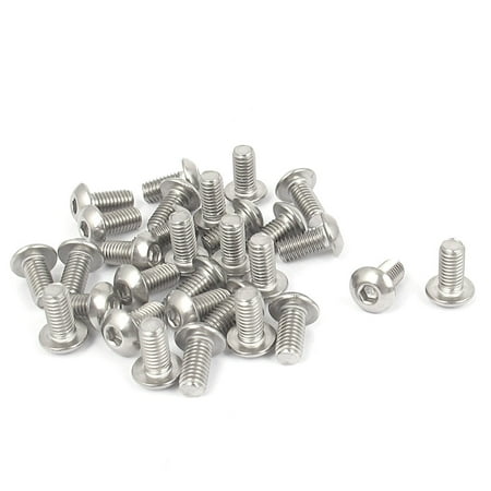 

M5x10mm 304 Stainless Steel Hex Socket Countersunk Round Head Screw Bolts 30PCS