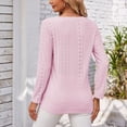 thumbnail image 7 of Women's Long Sleeve Tunic Tops Casual Cold Shoulder Blouse Shirts Pink XL, 7 of 7